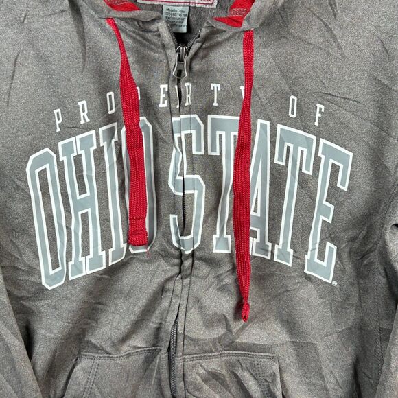 Ohio State Varsity Property of Apparel Full Zip Hooded Men Medium Gray Polyester - Picture 6 of 7